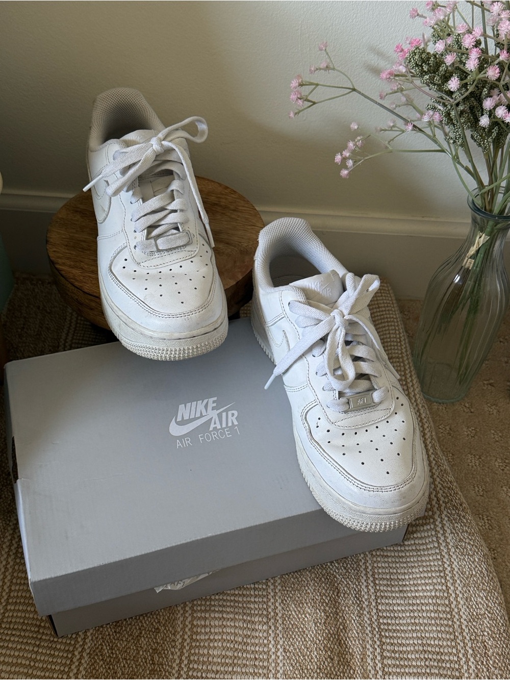 Nike White Low-Top Leather Sneakers